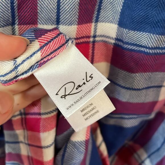 Revolve x Rails Hunter Button Down in Marina & Flamingo - Picture 7 of 8